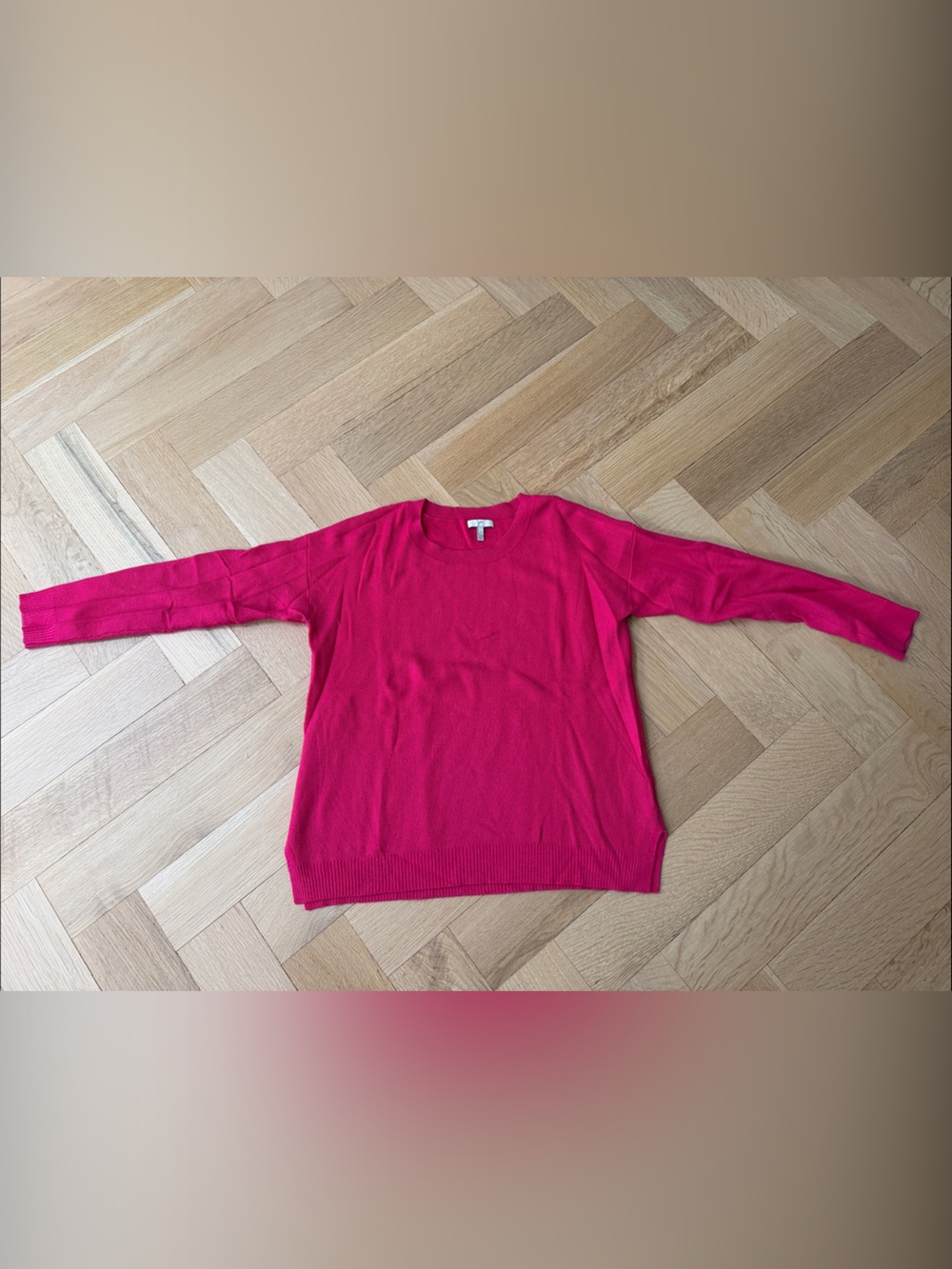 Joie Hot Pink Honeycomb Crewneck Sweater